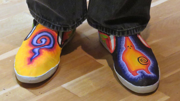 Shoes painted by Howard Rheingold for Fabrice